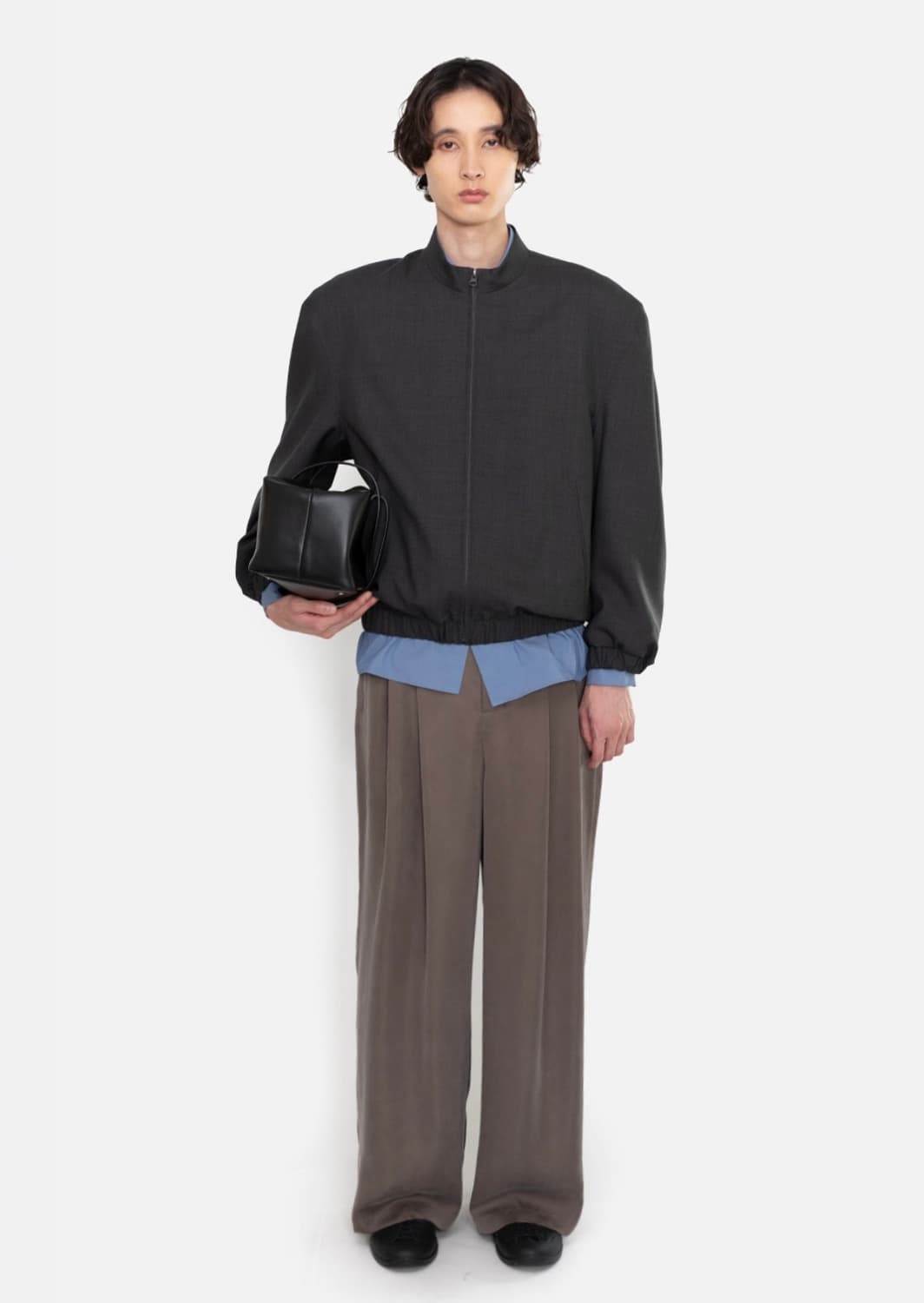 아모멘토/Wool Oversize Blouson, Charcoal/L 상품이미지3