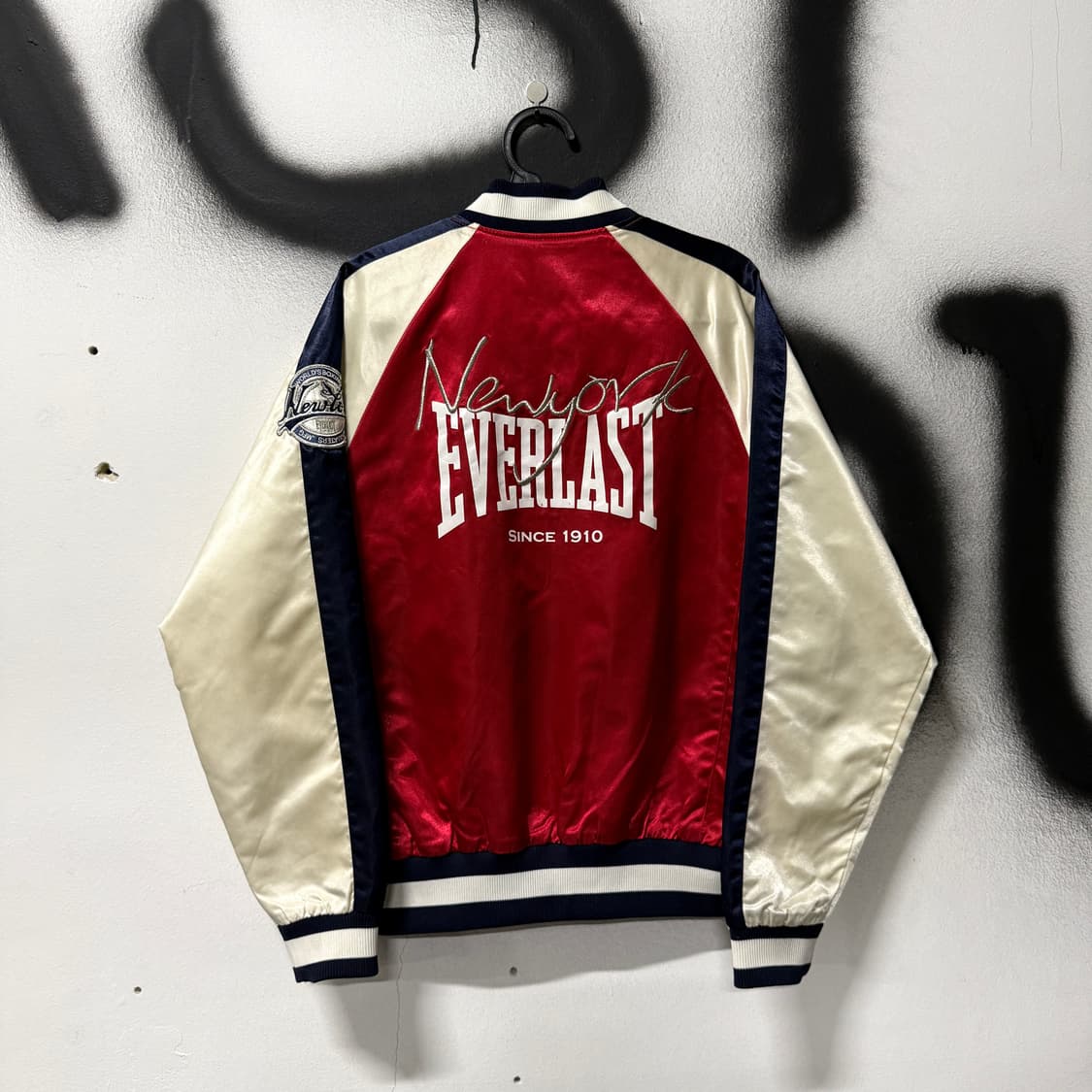 Everlast USA 헤리티지 올드스쿨 배색 자수 집업 바시티 자켓 상품이미지2