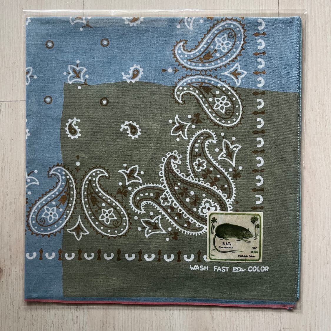 (새상품) 캐피탈 패스트컬러 셀비지 반다나 페이즐리 패치워크 카키 색소폰 상품이미지3