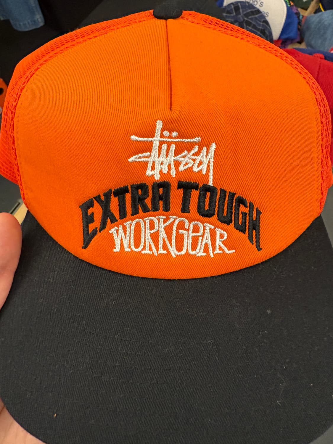 스투시 엑스트라터프 오렌지 트러커캡 상품이미지1