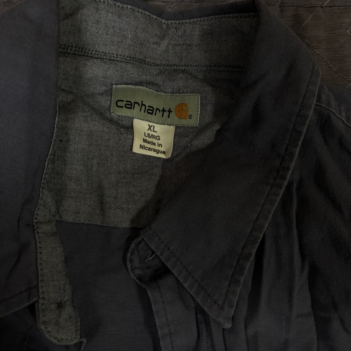 칼하트 네이비 반팔 셔츠 급처 상품이미지2