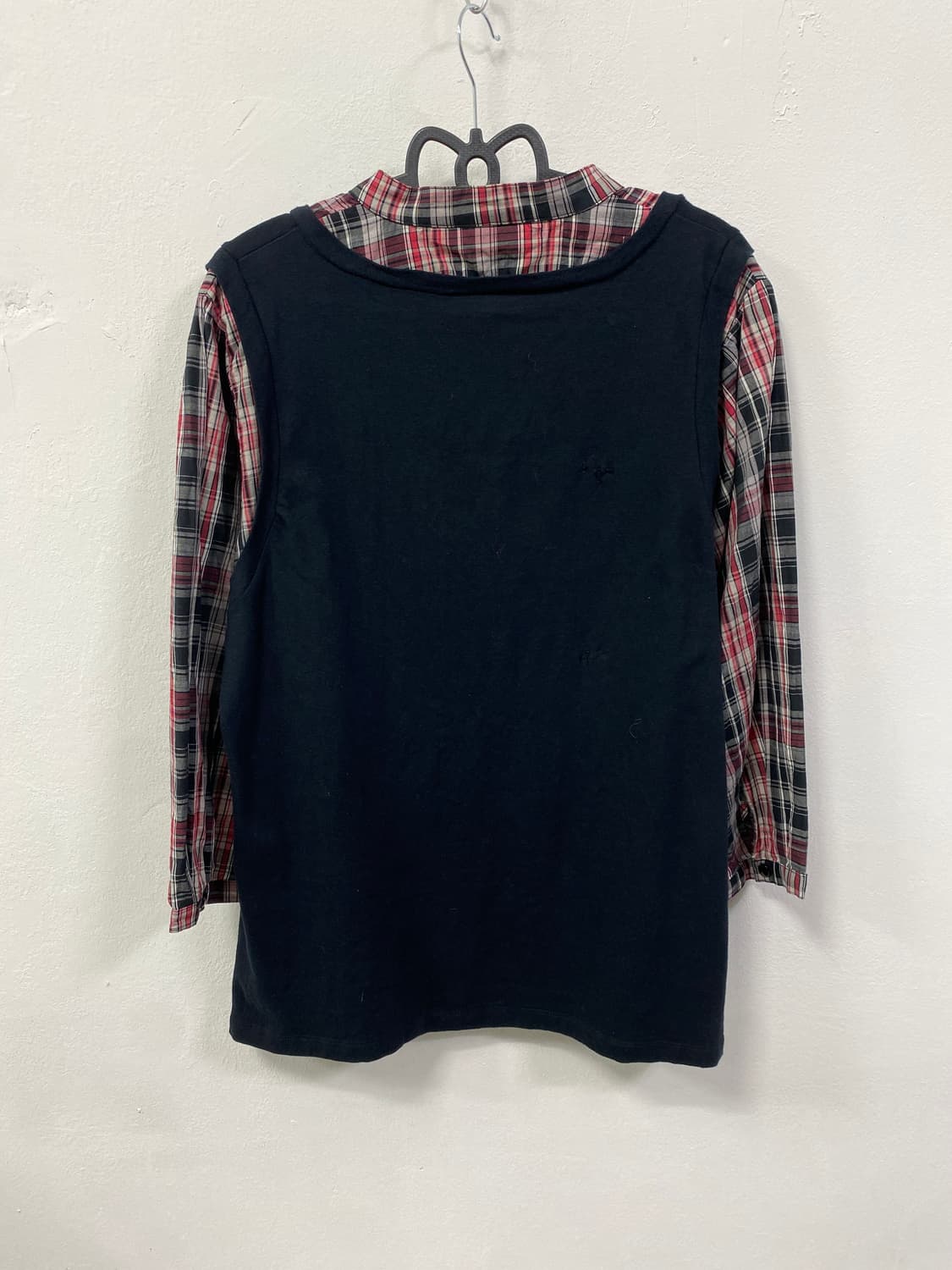 [WILD CHILD] 고스 펑크 고딕 체크 미사 니트 셔츠  상품이미지4