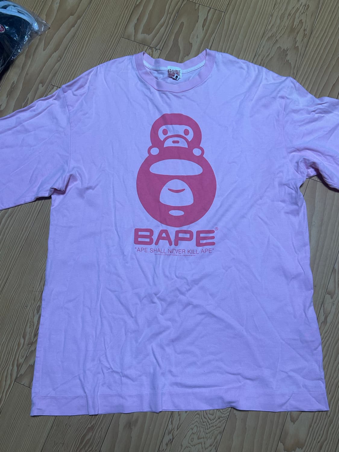 베이프 베이비마일로 딸기우유 핑크 롱슬리브 상품이미지1