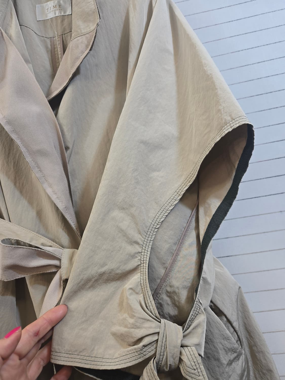 TIME 타임 베이지색  트렌치 코트 상품이미지4