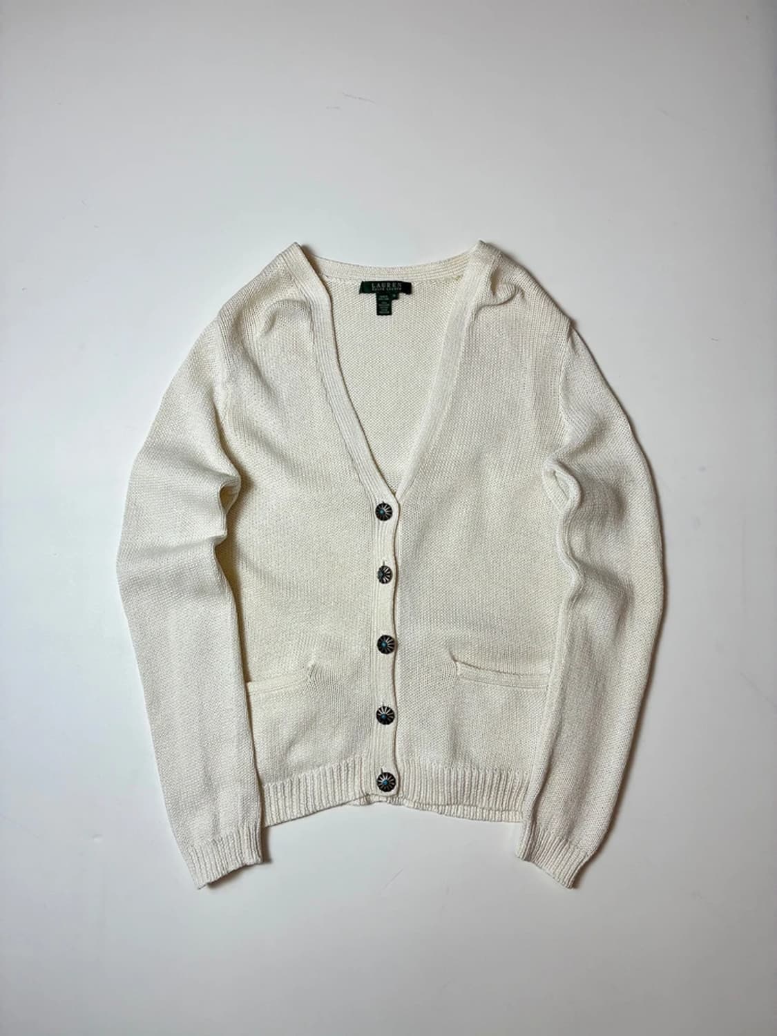로렌 랄프로렌 터키석 실버버튼 웨스턴 니트 가디건 PN8144 상품이미지1