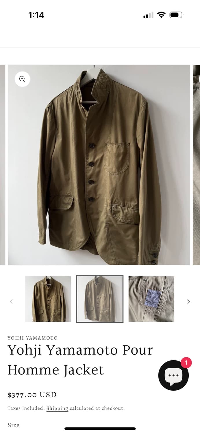 요지야마모토 뿌르옴므 밀리터리 하이넥 블레이저 자켓 상품이미지10