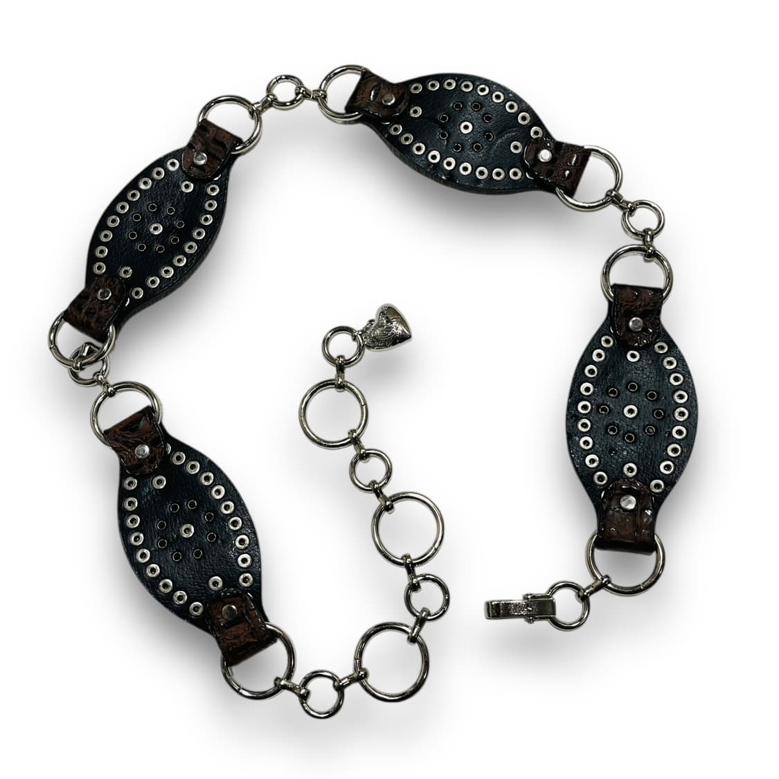 Western Leaf Stud Brown Vintage Belt 상품이미지2