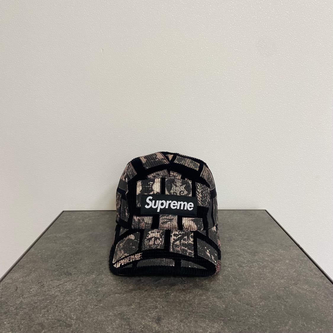 (OS) 슈프림 박스로고 캠프캡 모자 코듀로이 블랙 상품이미지1