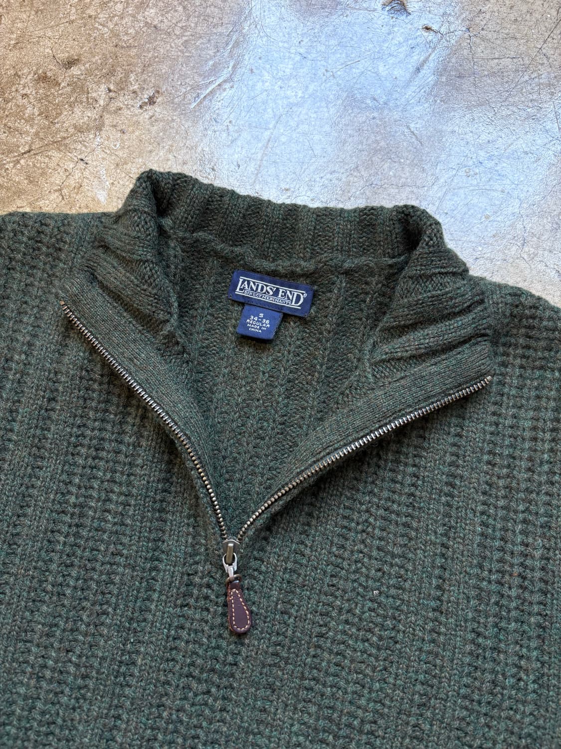 Lands End 엘보 패치 니트 반 집업 상품이미지3