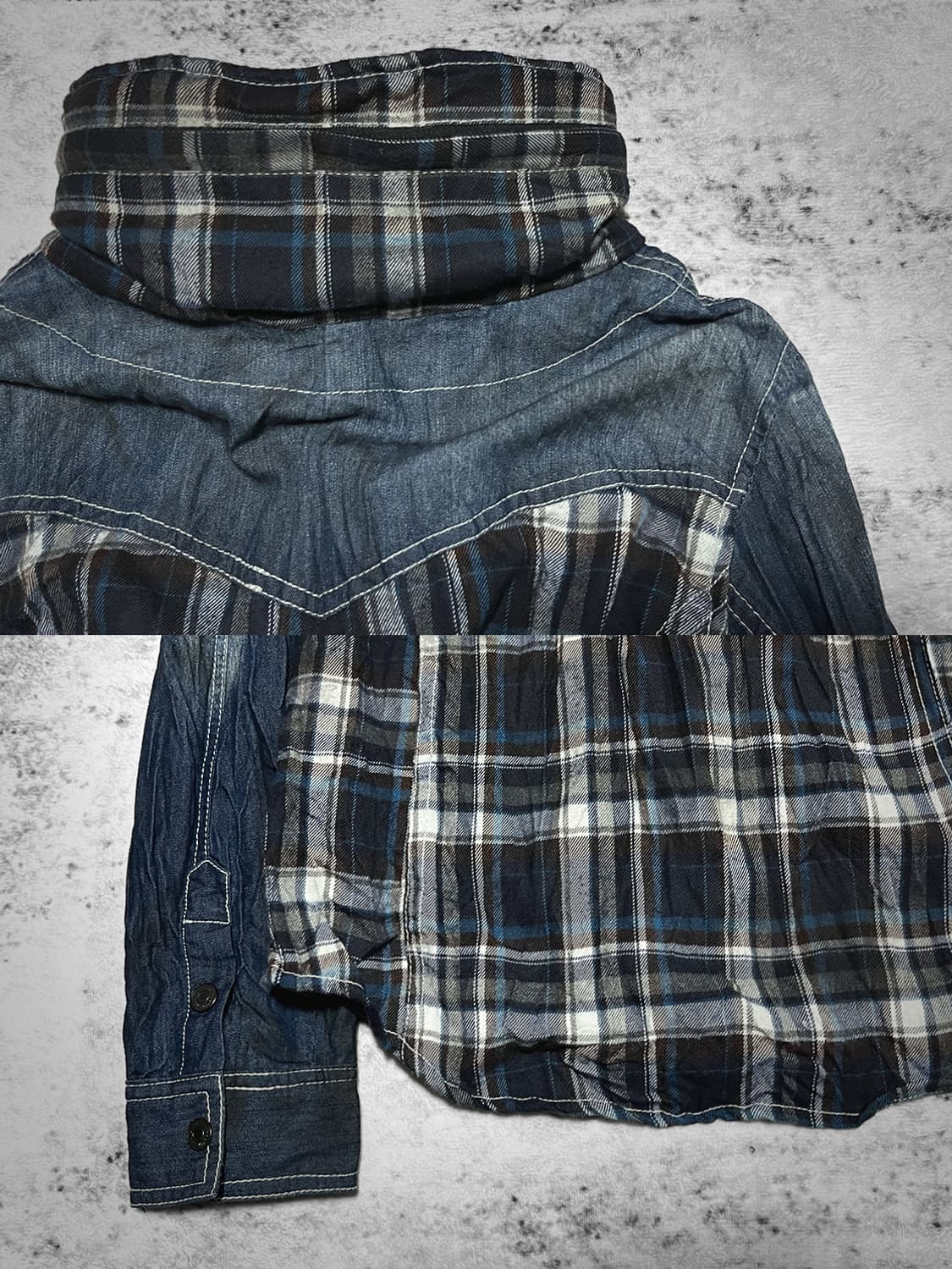 (in the attic) 00s wrinkled denim shirt  상품이미지8