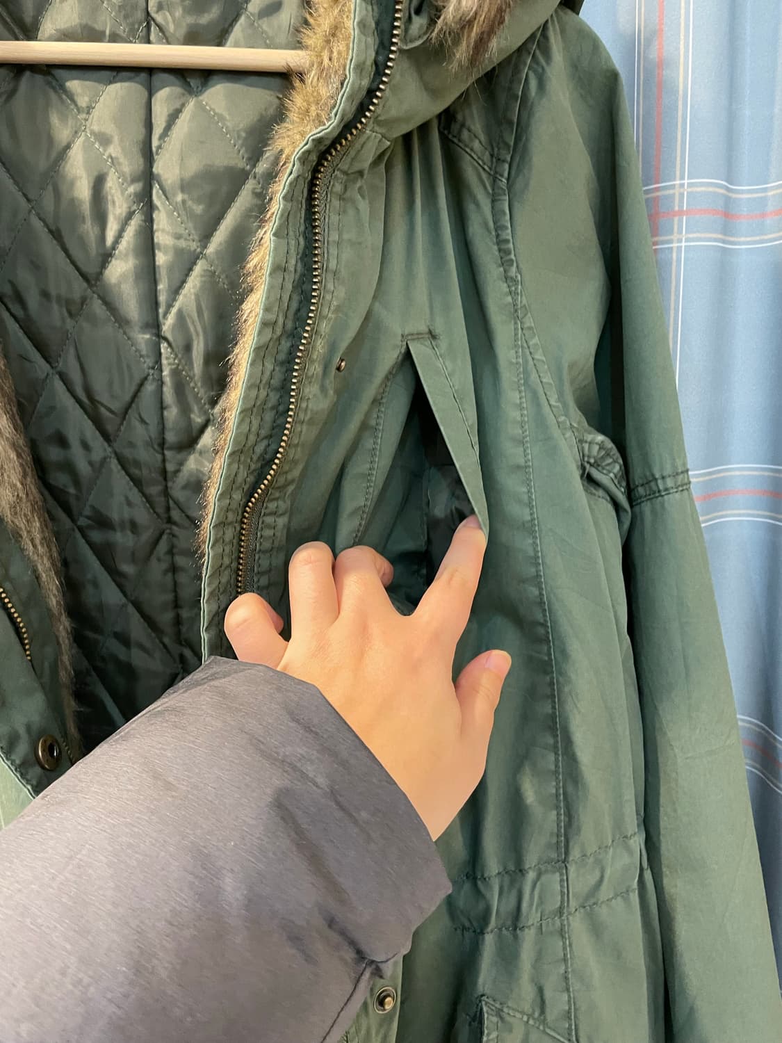 일본빈티지 우먼개파카 털탈부착(누빔) 상품이미지3