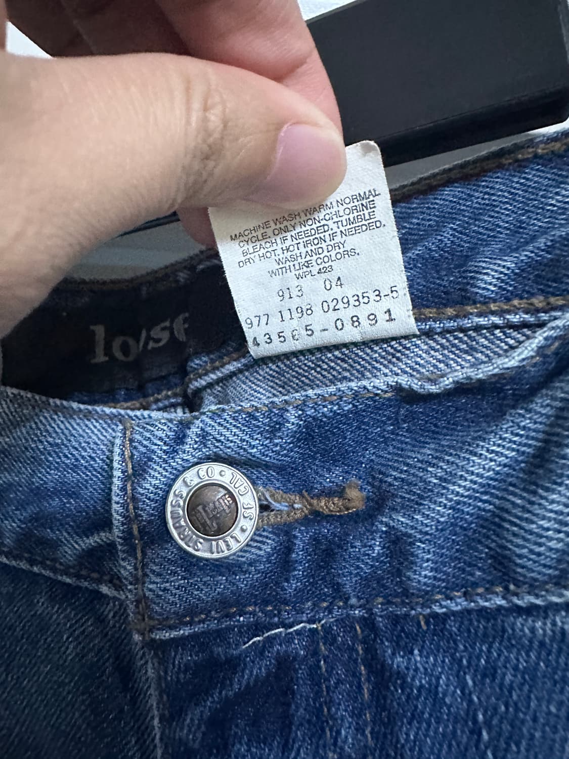 [34X32] 90s 빈티지 리바이스 실버탭 루즈 중청 상품이미지4