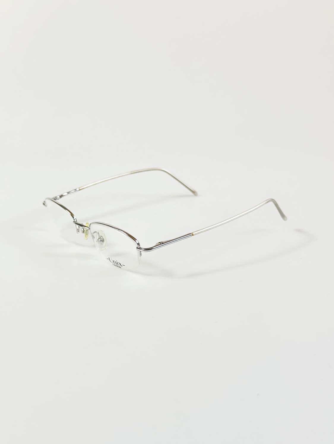 UNIX 실버 스퀘어 반무테 메탈 프레임 빈티지 안경 상품이미지3