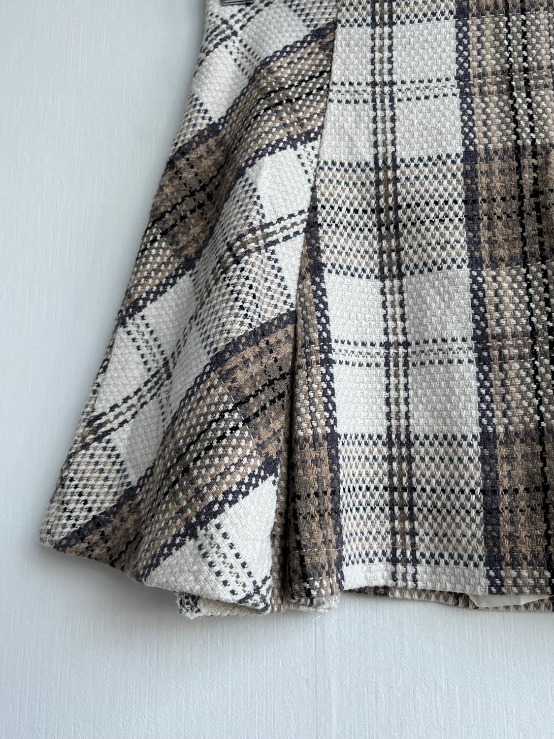 GRL 베이지 체크 스커트 상품이미지3