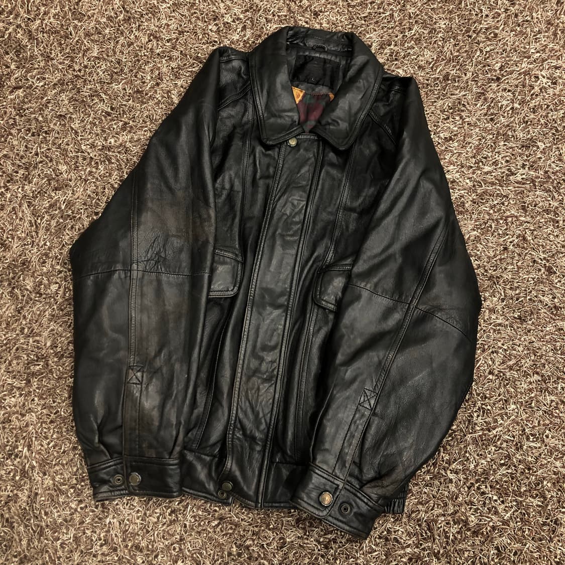 빈티지 리얼레더 봄버 가죽 레더 자켓 상품이미지4