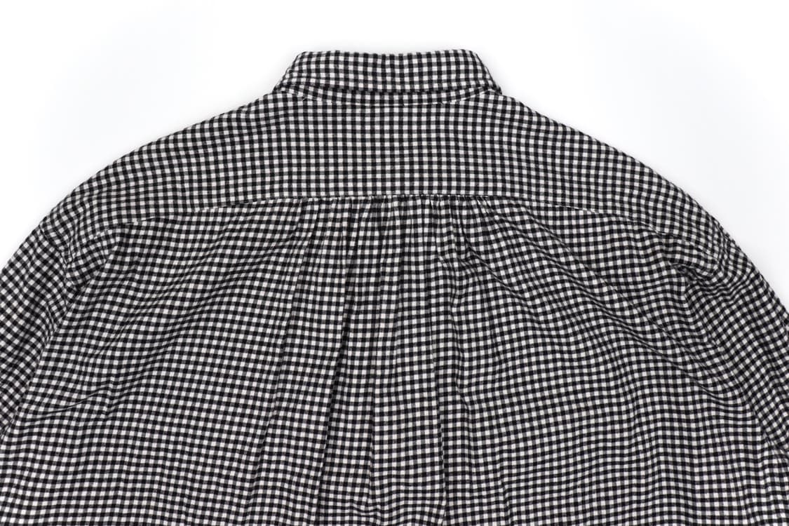 Porter classic 플란넬 깅엄 체크 롤업 셔츠 블랙 상품이미지6