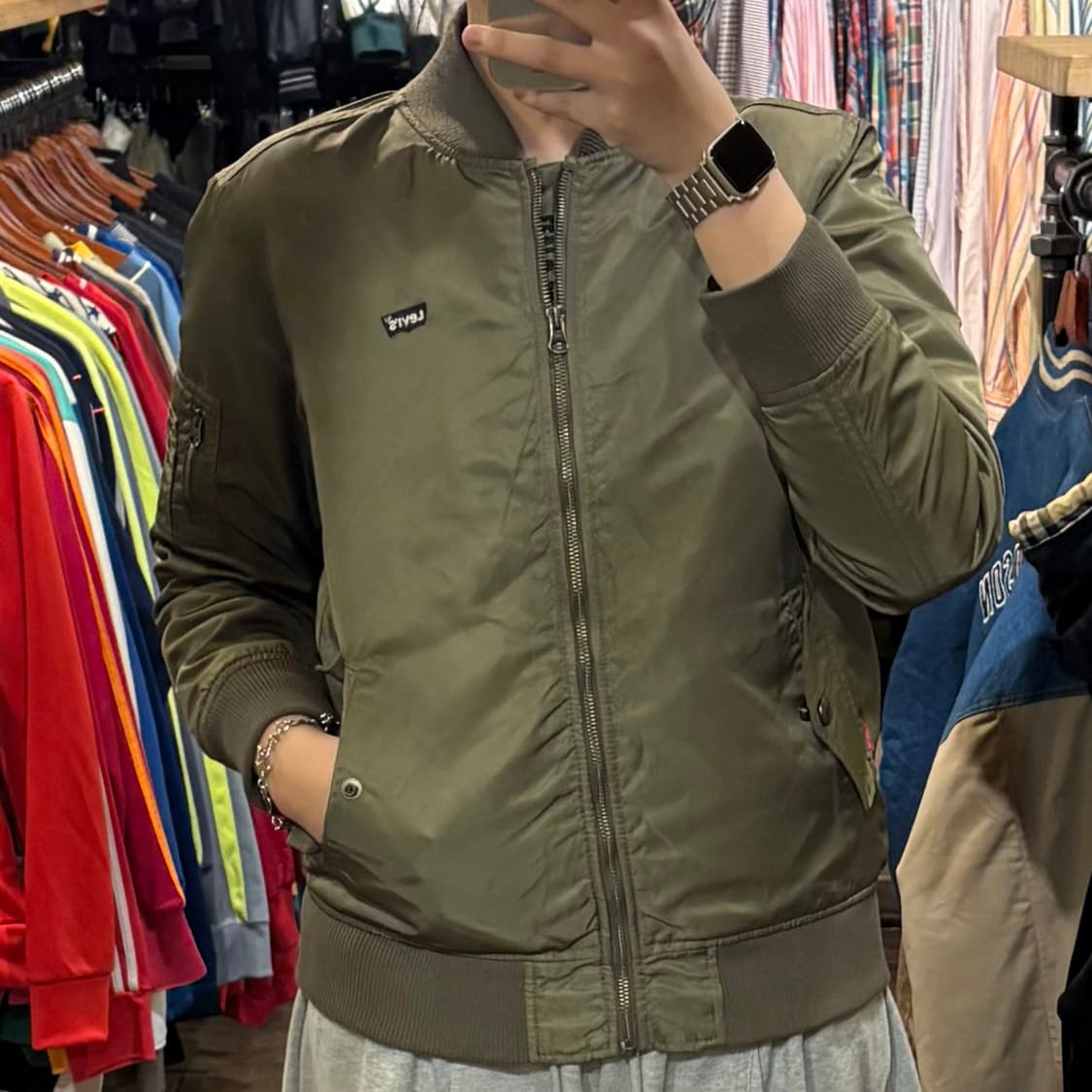 [HI] 리바이스 MA-1 보머자켓 카키 상품이미지1