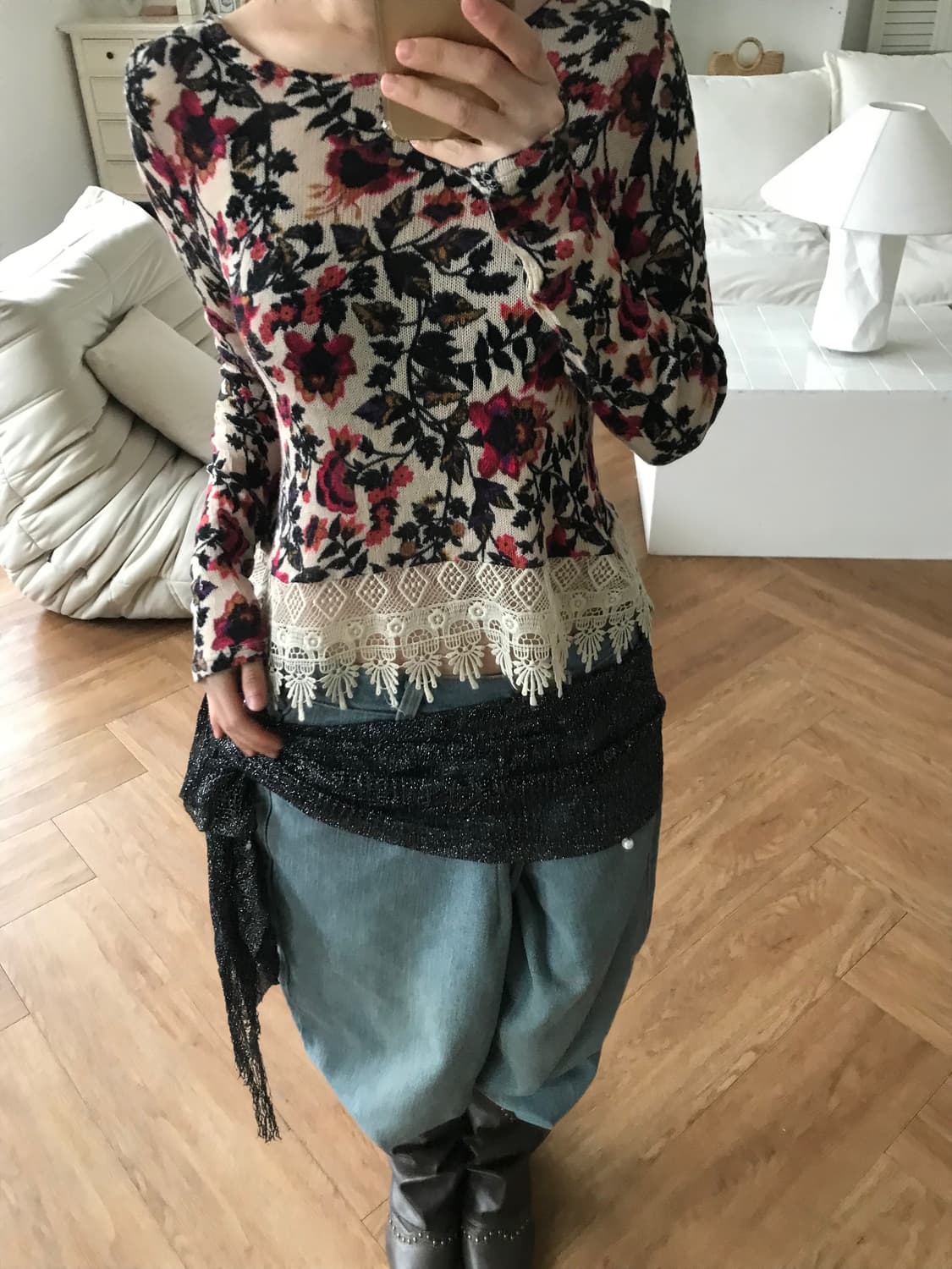 vintage lace pattern top 상품이미지4