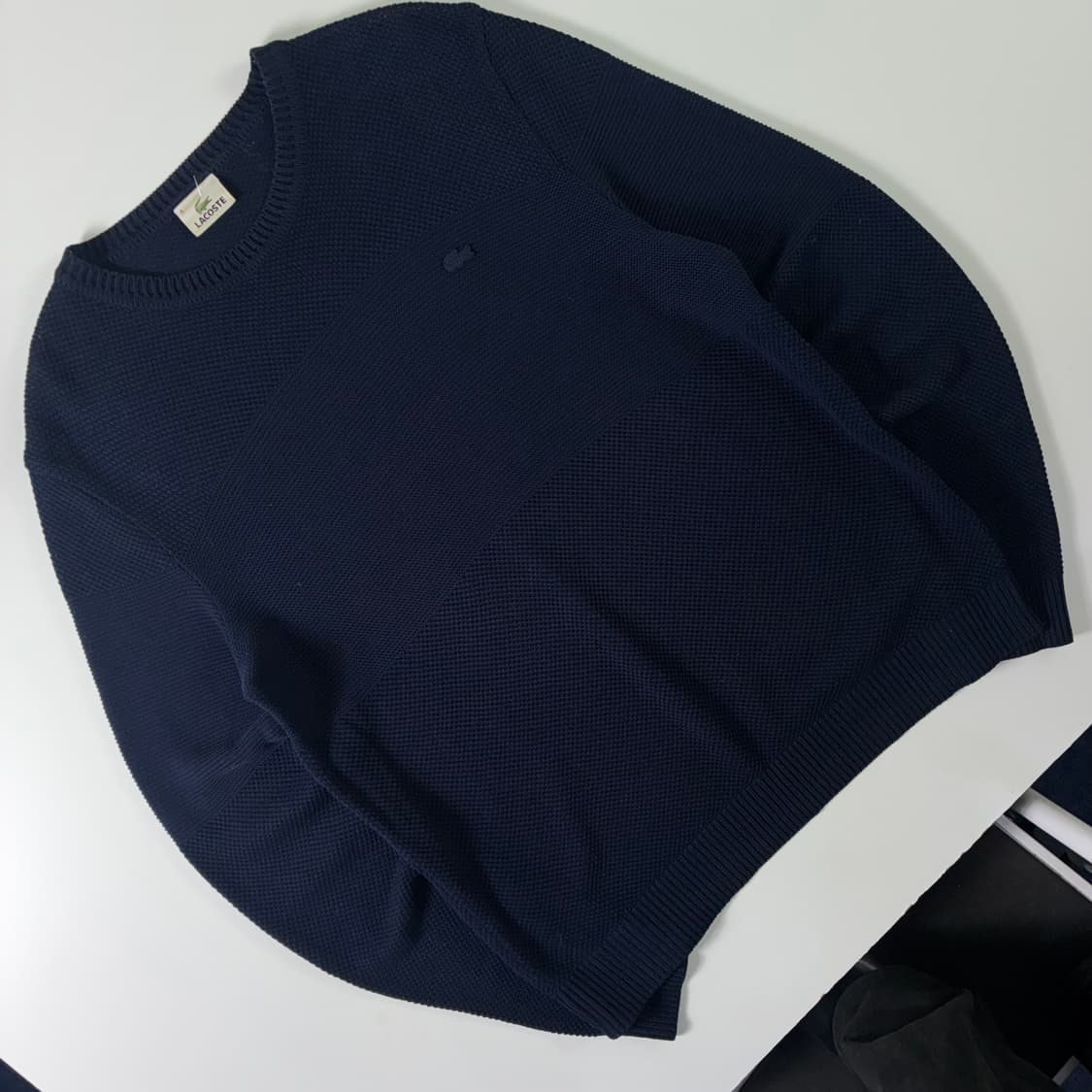 Lacoste  라코스테 코튼 네이비 크루넥 니트  상품이미지2