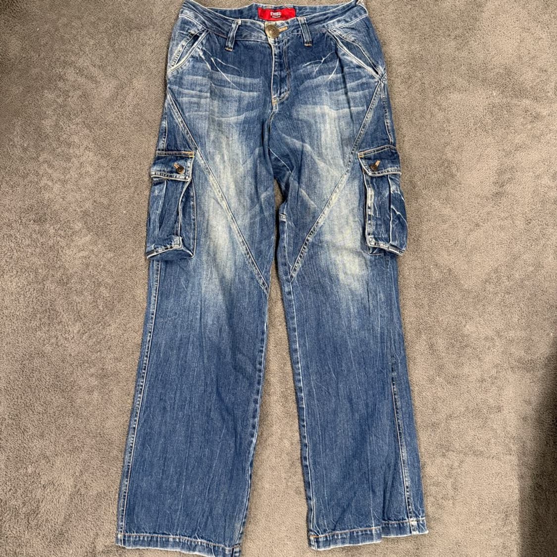 [정품/30] EVISU 에비수 데님 카고 팬츠 상품이미지1