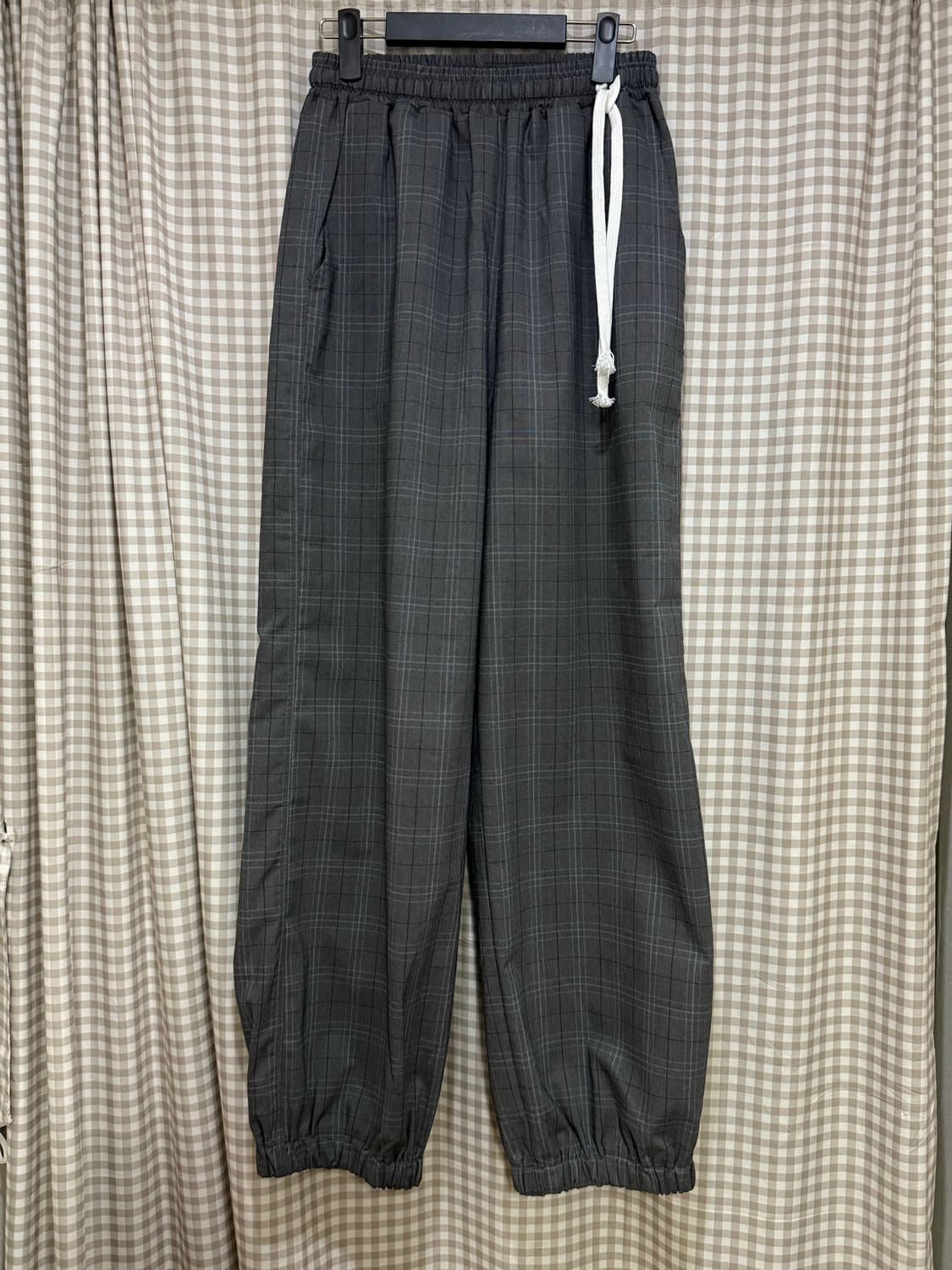 호노 이지 빅 루프 팬츠-그레이 체크 새상품 판매 상품이미지1