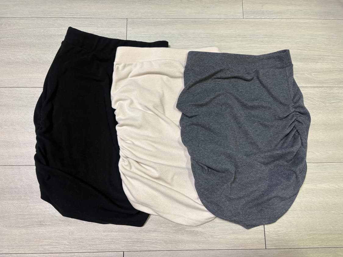 요나 셔링 미니스커트 3개 아이보리,차콜,블랙 상품이미지8