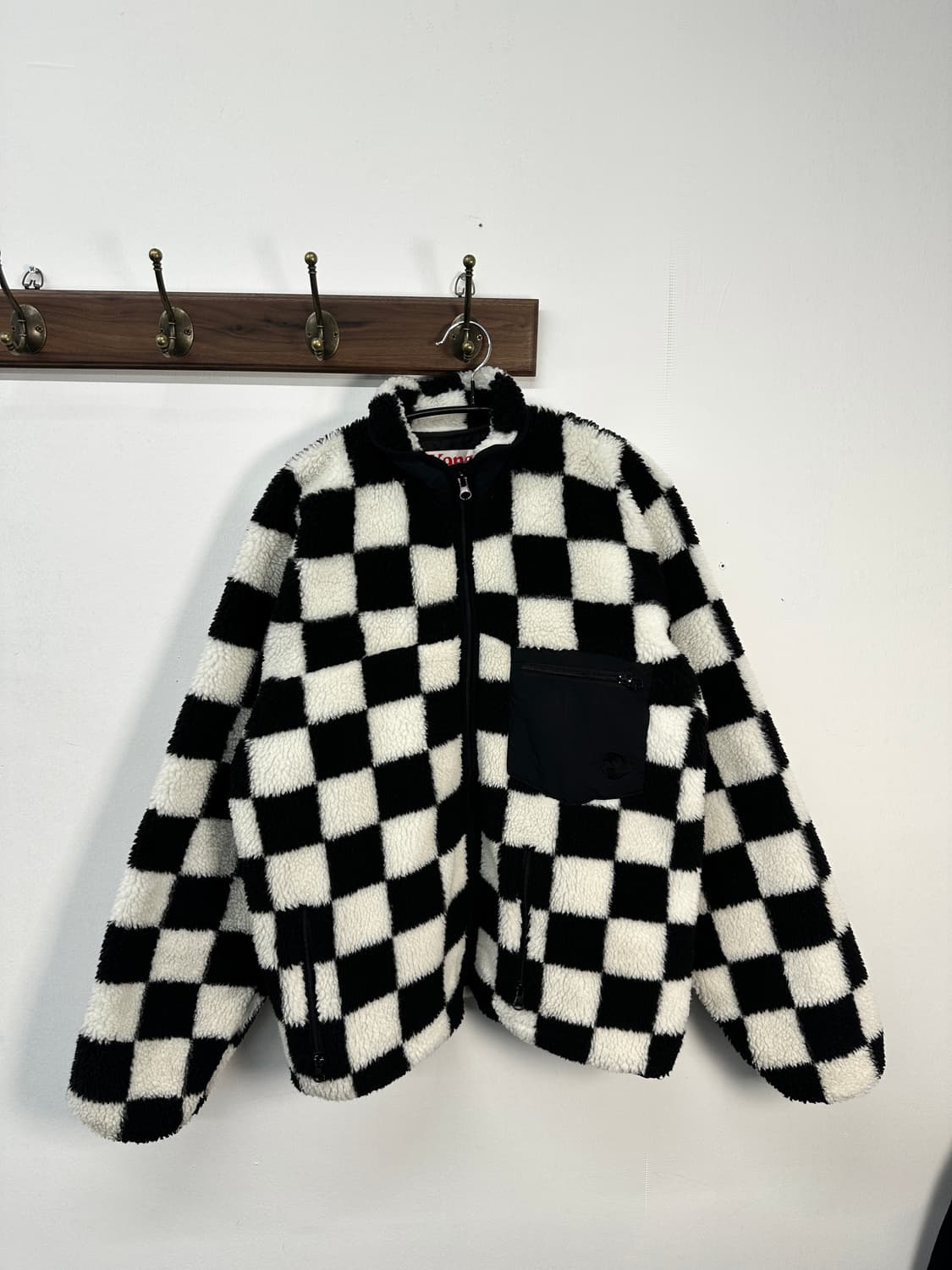 kanco 체커보드 쉐르파 자켓 남녀공용 free 상품이미지4