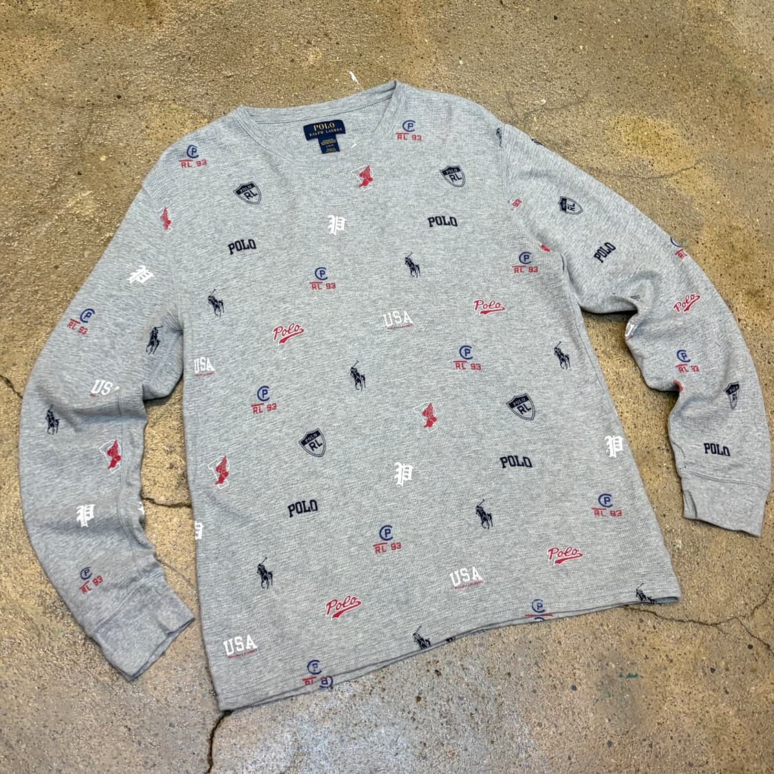 미국 빈티지 폴로랄프로렌 와플면 롱슬리브 긴팔티 상품이미지2