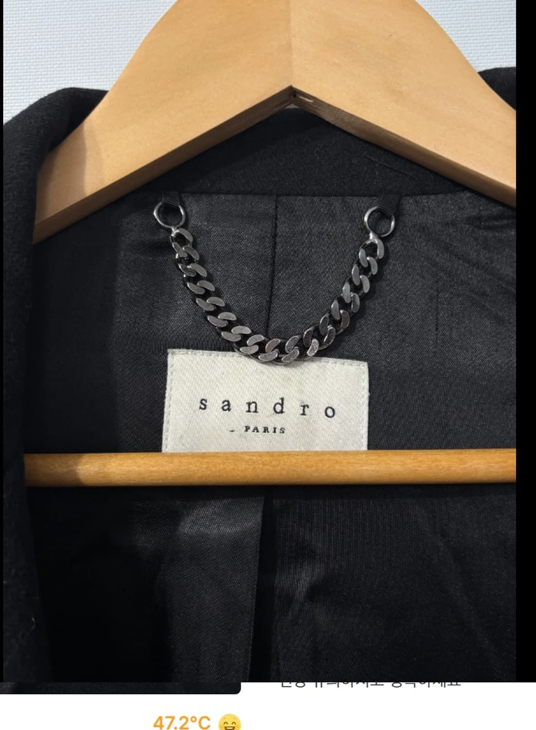 산드로 Sandro캐시미어 블랙 코트 ~95 상품이미지5