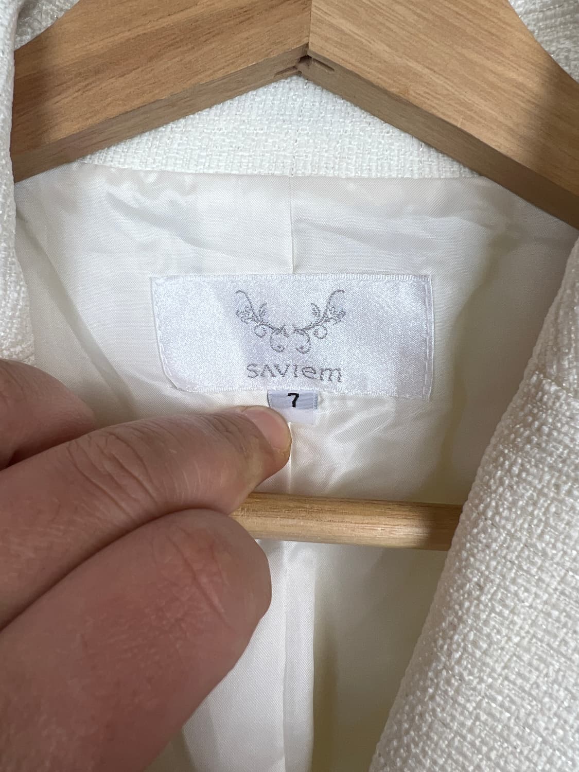 SAVIEM 아이보리 트위드 블레이저 자켓 SIZE 7 상품이미지3