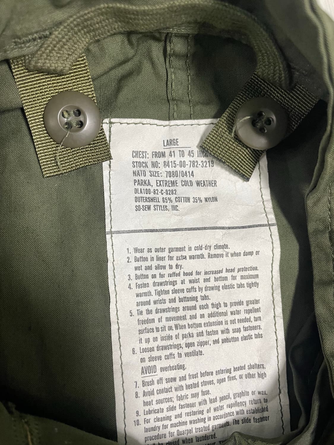 m65 og 피쉬테일 라지 소슈 데드스탁 외피 상품이미지2