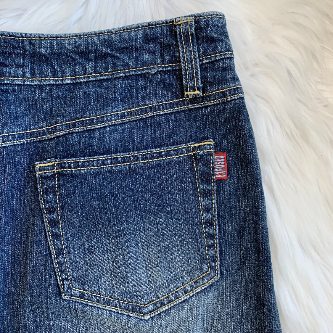 빈티지 EXPOSED 스웨이드 플라워 비즈 데님 스커트 1781 상품이미지6