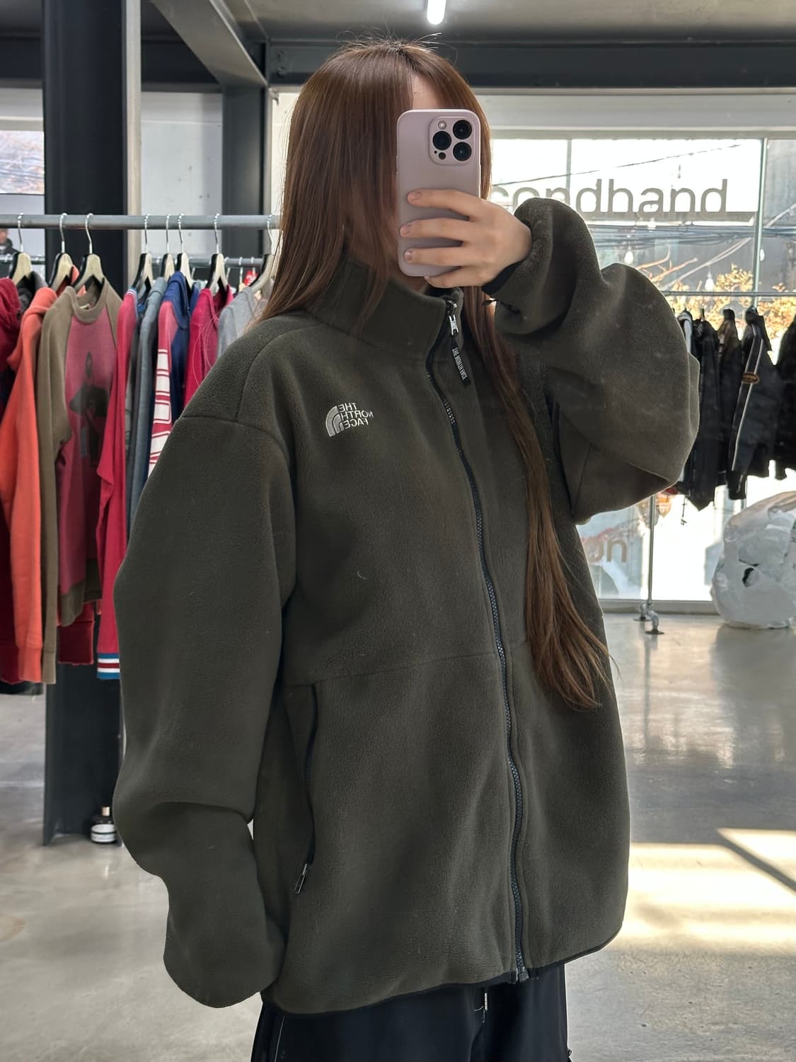 노스페이스 플리스 집업자켓 카키 상품이미지1