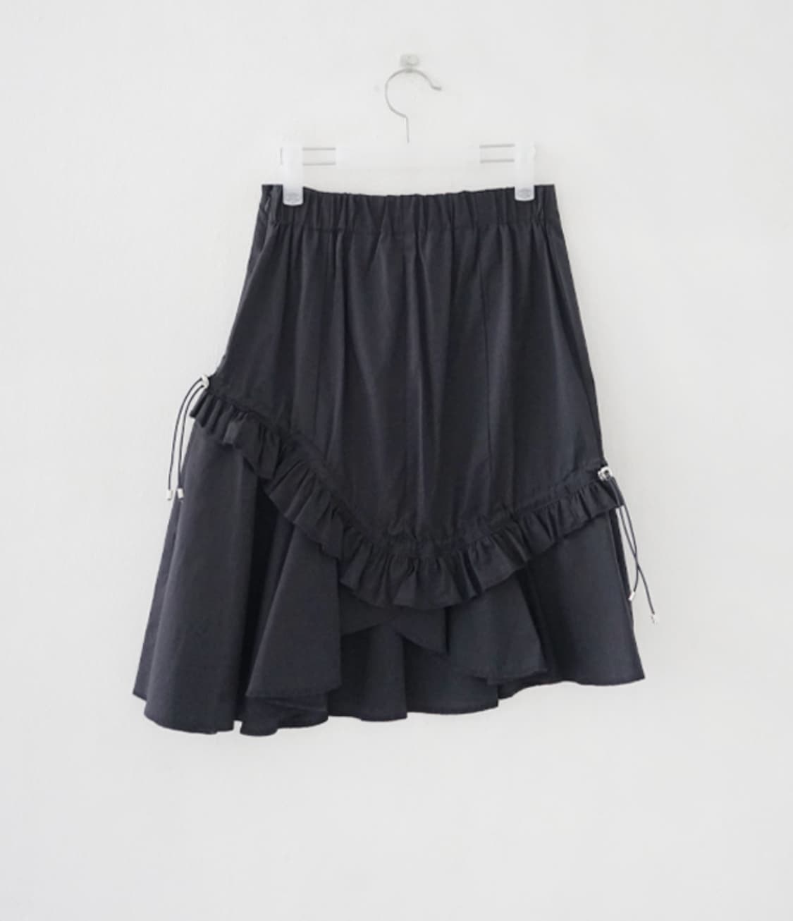 unbalance midi frill skirt (charcoal) 상품이미지3