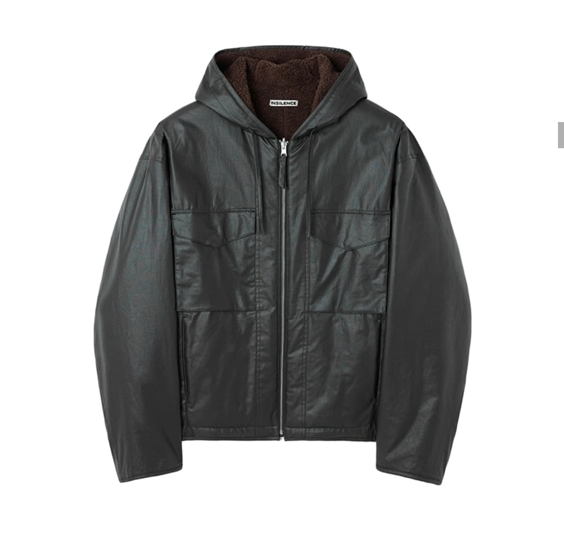 인사일런스 왁스 코티드 리버시블 점퍼 DARK BROWN 상품이미지1