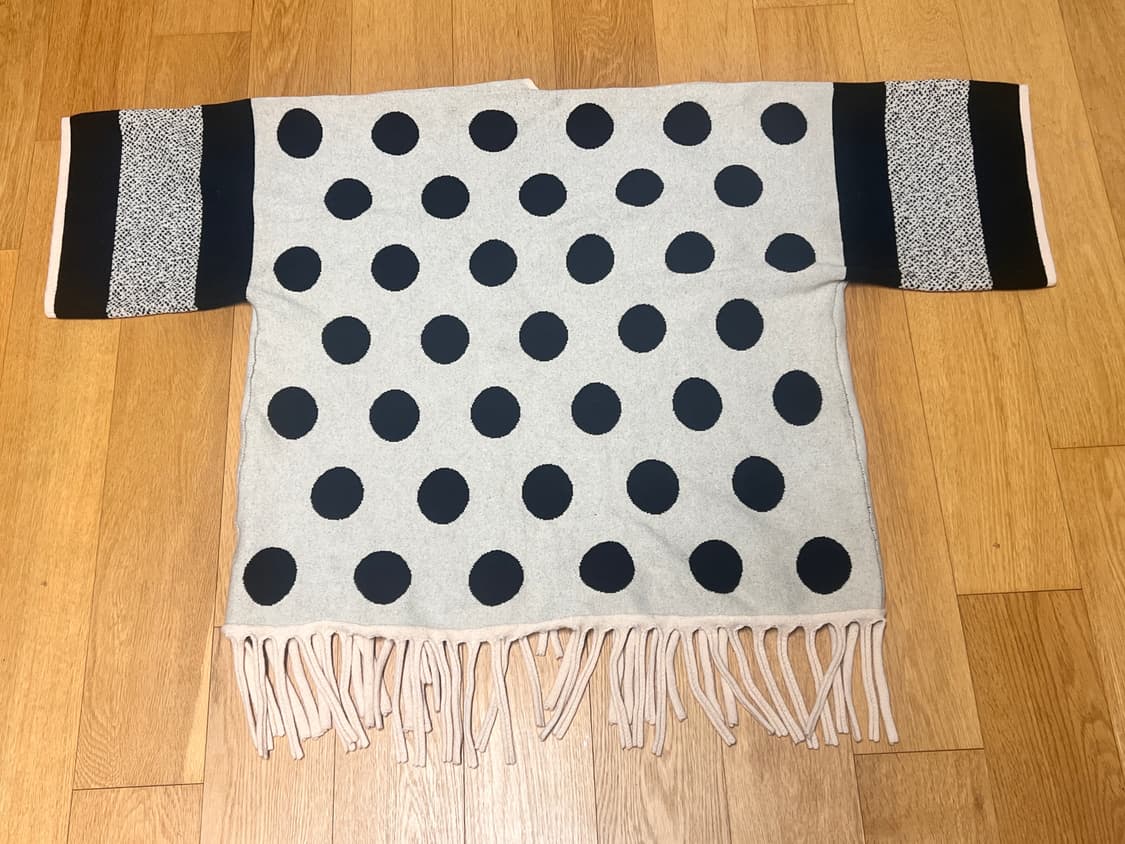 도트무늬 프린지 판초 상품이미지6