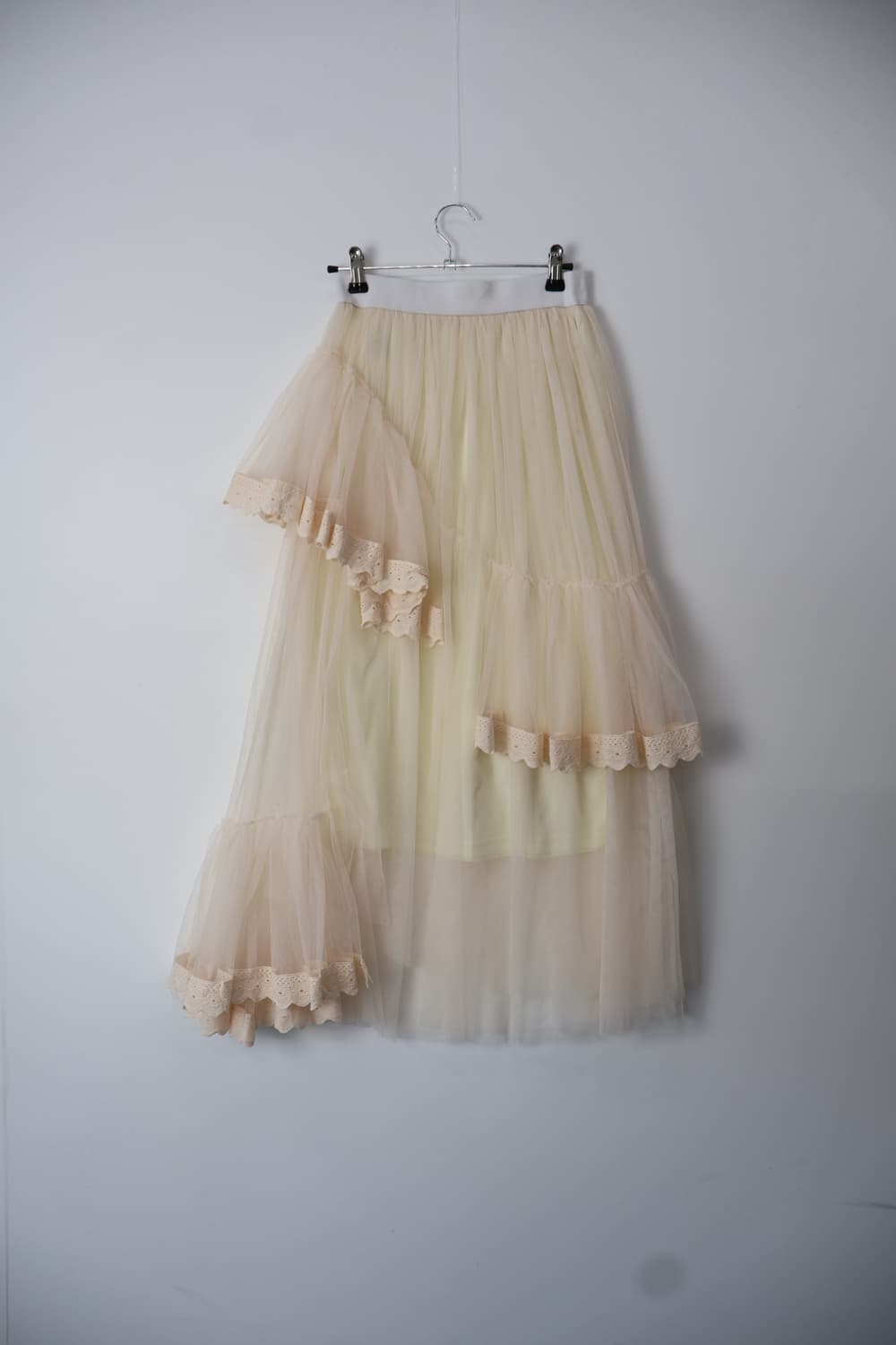 Jpn Cream Asymmetrical Tulle Skirt 상품이미지6