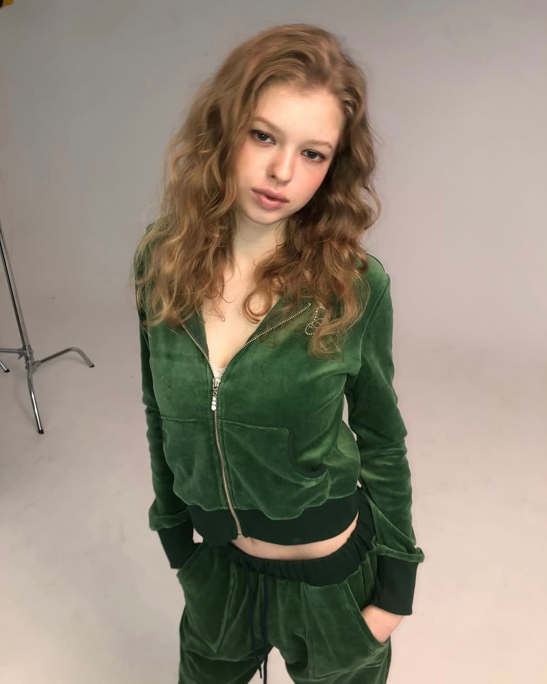 플리즈노팔로우 벨루아 셋업 모스그린 상품이미지1