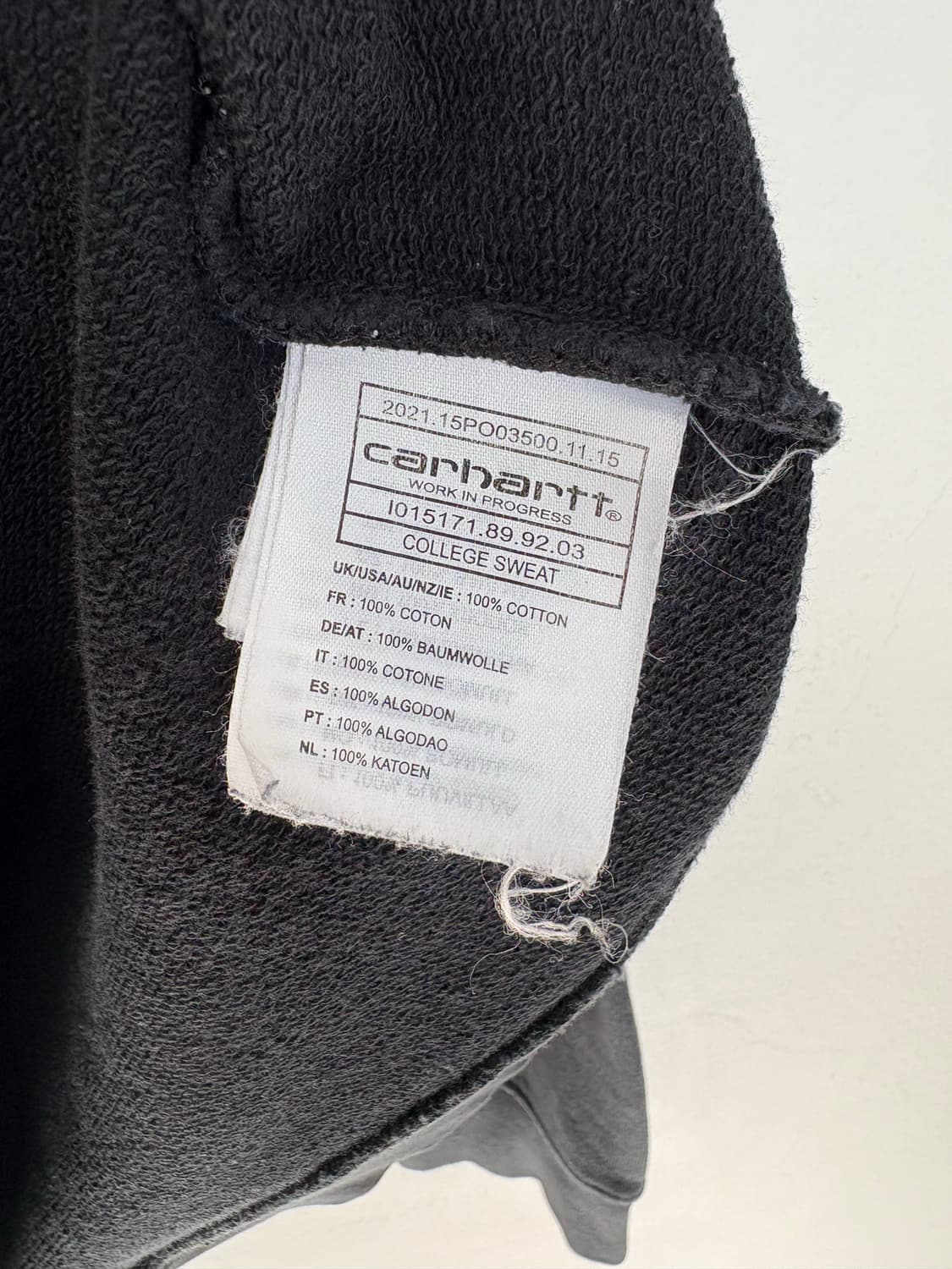  [L]CARHARTT 블랙 로고 긴팔티셔츠 상품이미지7