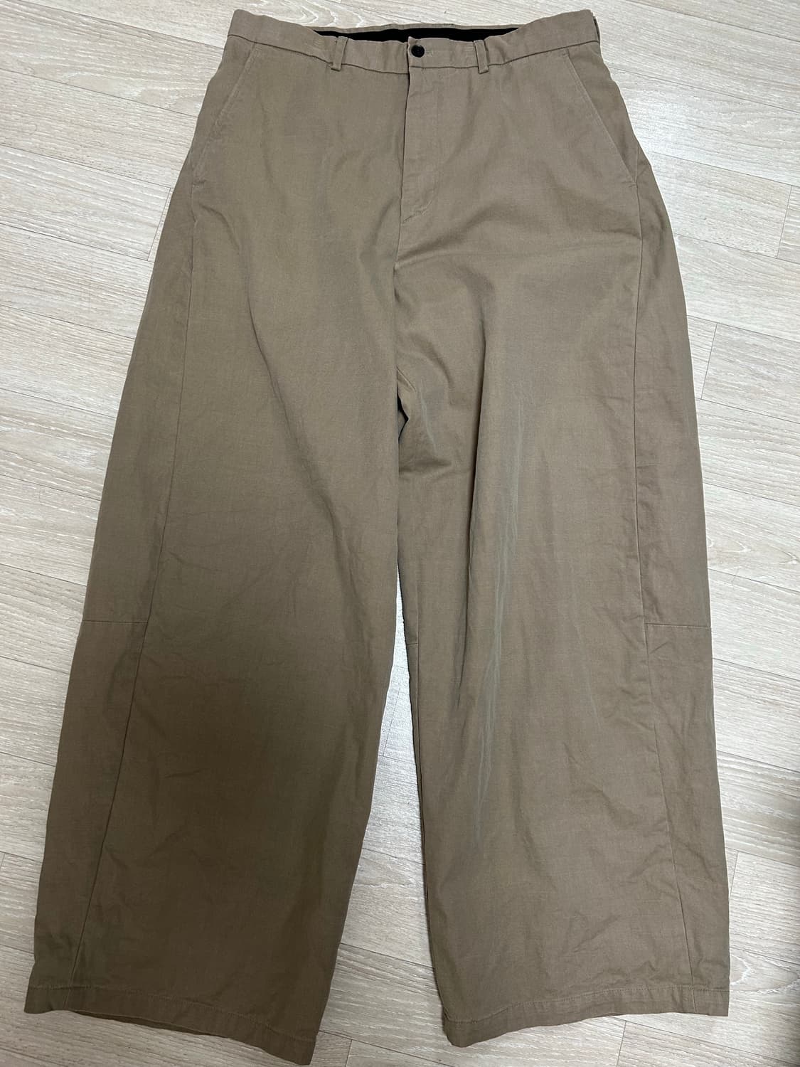 (5, XL) 해칭룸 와이드 커브 트라우저 베이지 치노팬츠 상품이미지6