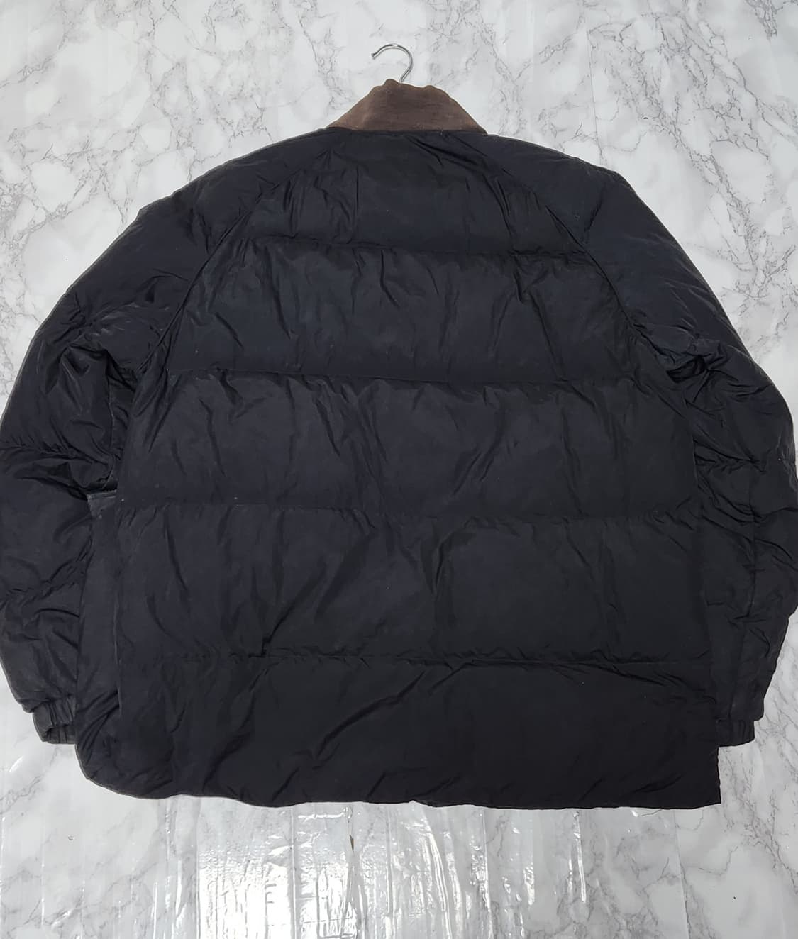 아디다스 삼선 블랙 푸퍼 패딩 자켓 브라운 카라 y2k 상품이미지6