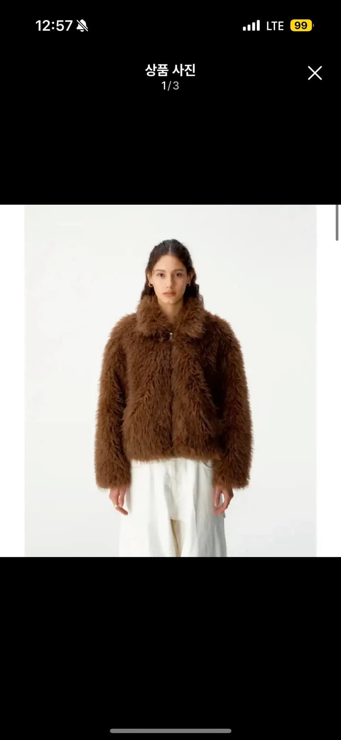 쿠어 컬리 페이크 퍼자켓 브라운 상품이미지1