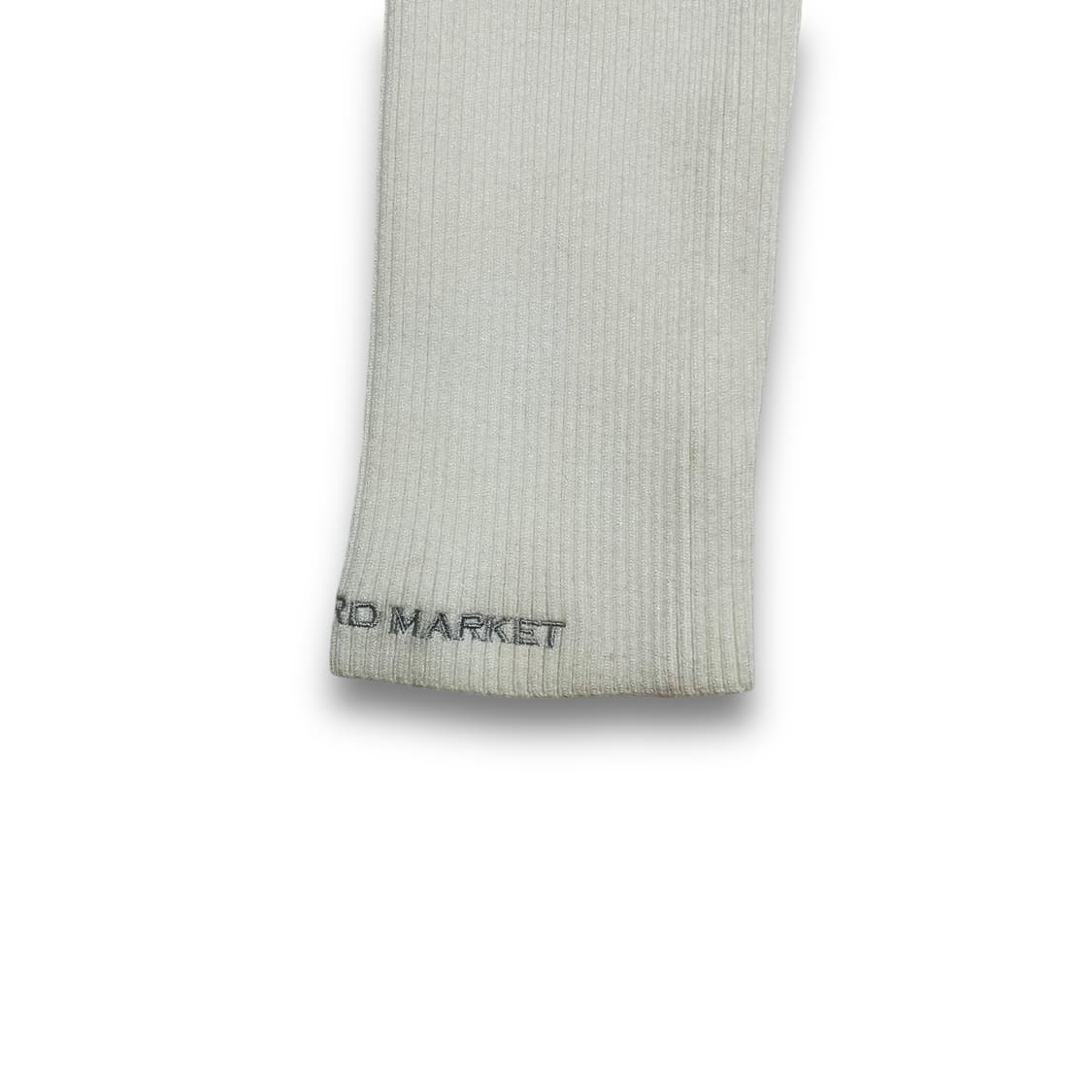 위어드 마켓 사이드 절개 미니 엠블럼 화이트 니트 집업 상품이미지4