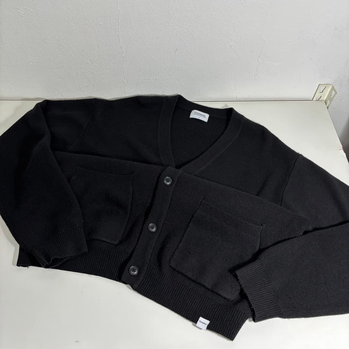 M 커버낫 블랙 캐시미어혼방 가디건 상품이미지1