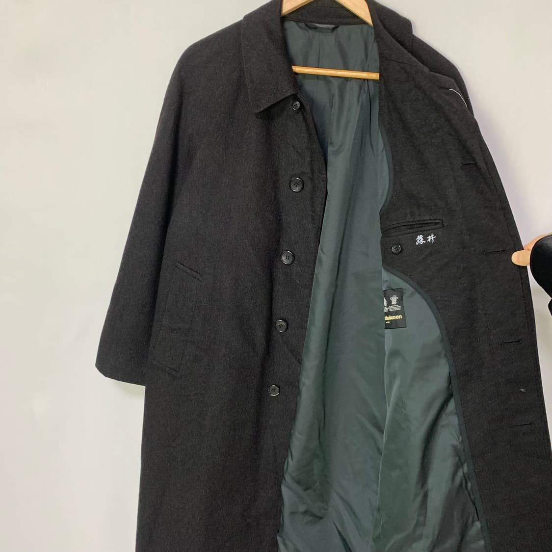 킨록앤더슨 일본 빈티지 캐시미어 100 코트 차콜 S 상품이미지4