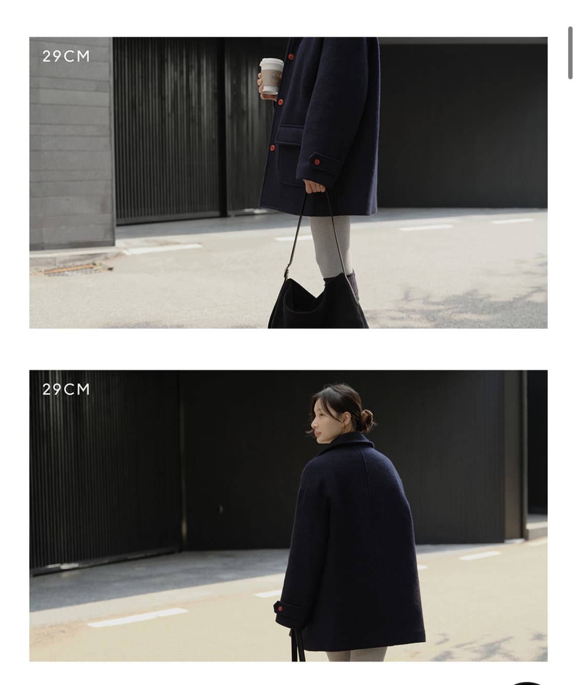 URAGO 유라고 29에디션 알파카 하프 코트 네이비 게드 파사드패턴 상품이미지4