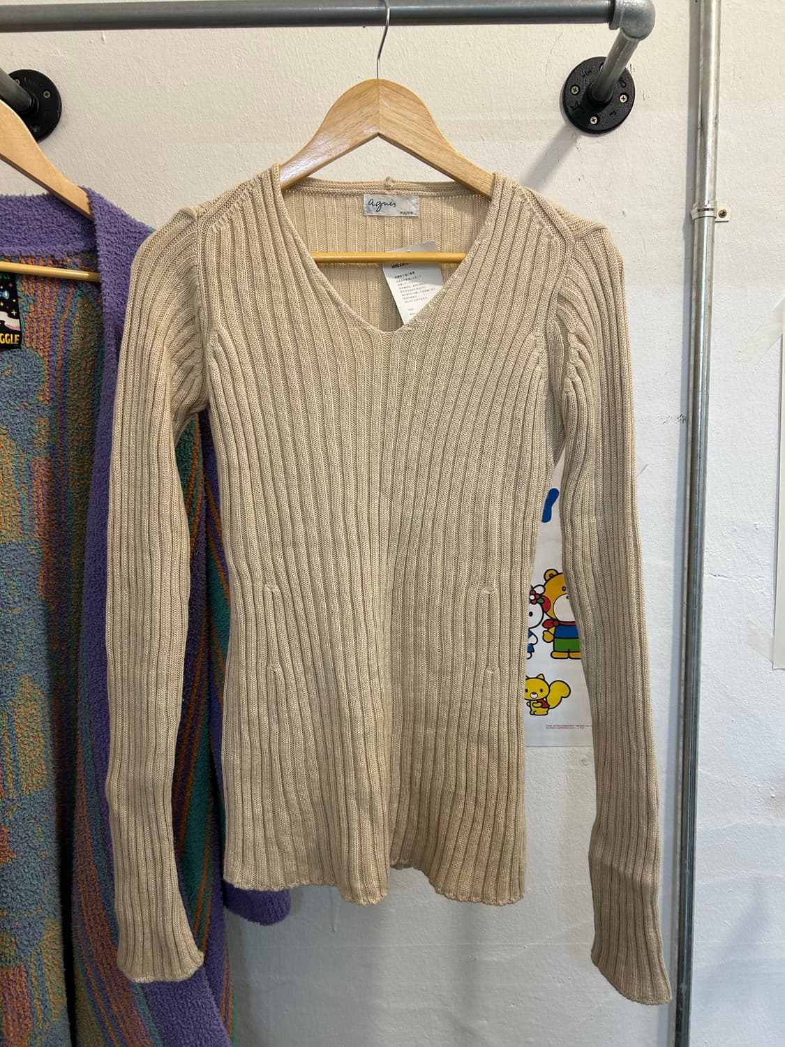 빈티지 브이넥 니트 골지 상품이미지5