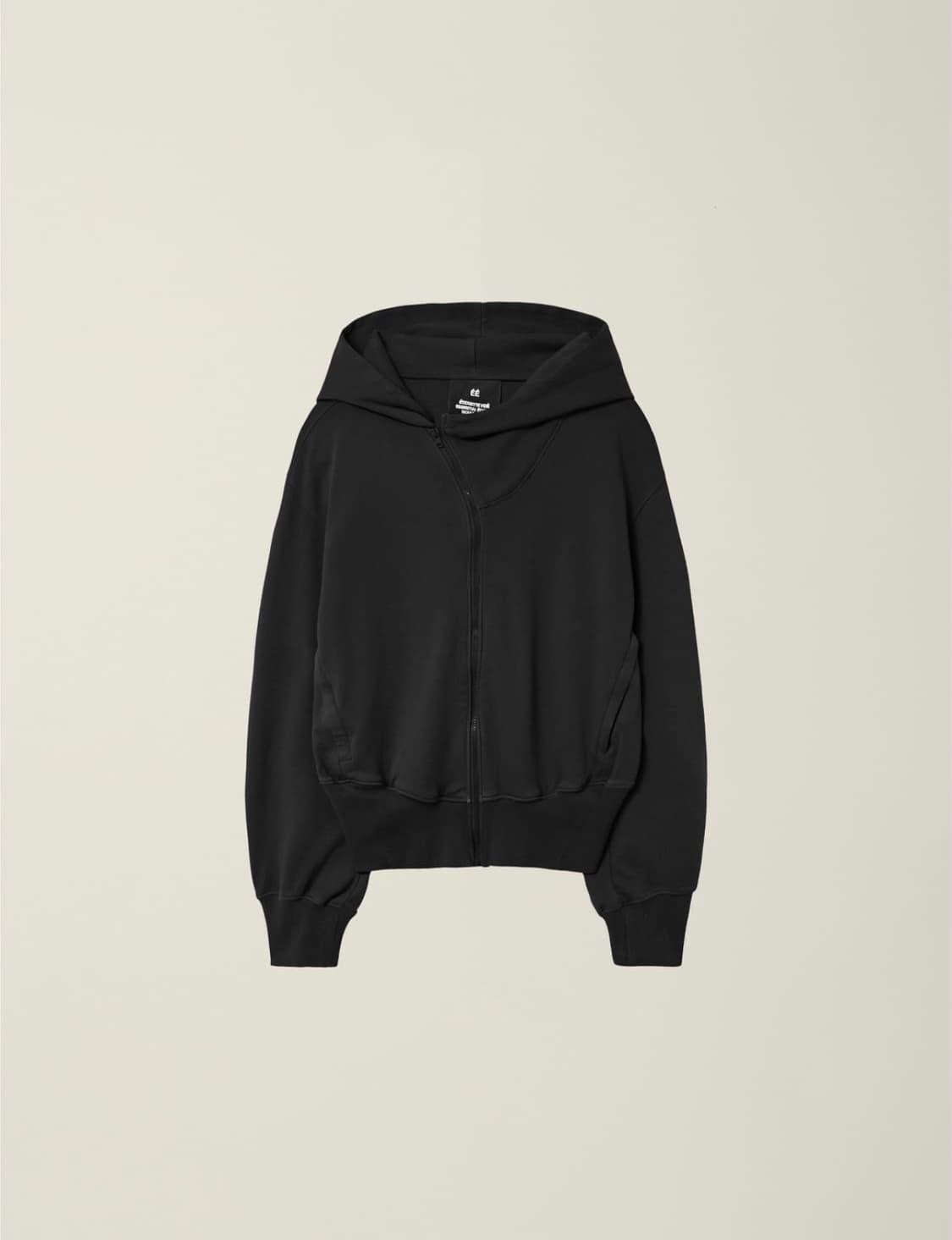 ee누마레 가먼트 다이드 커브드 후드집업 블랙 상품이미지1