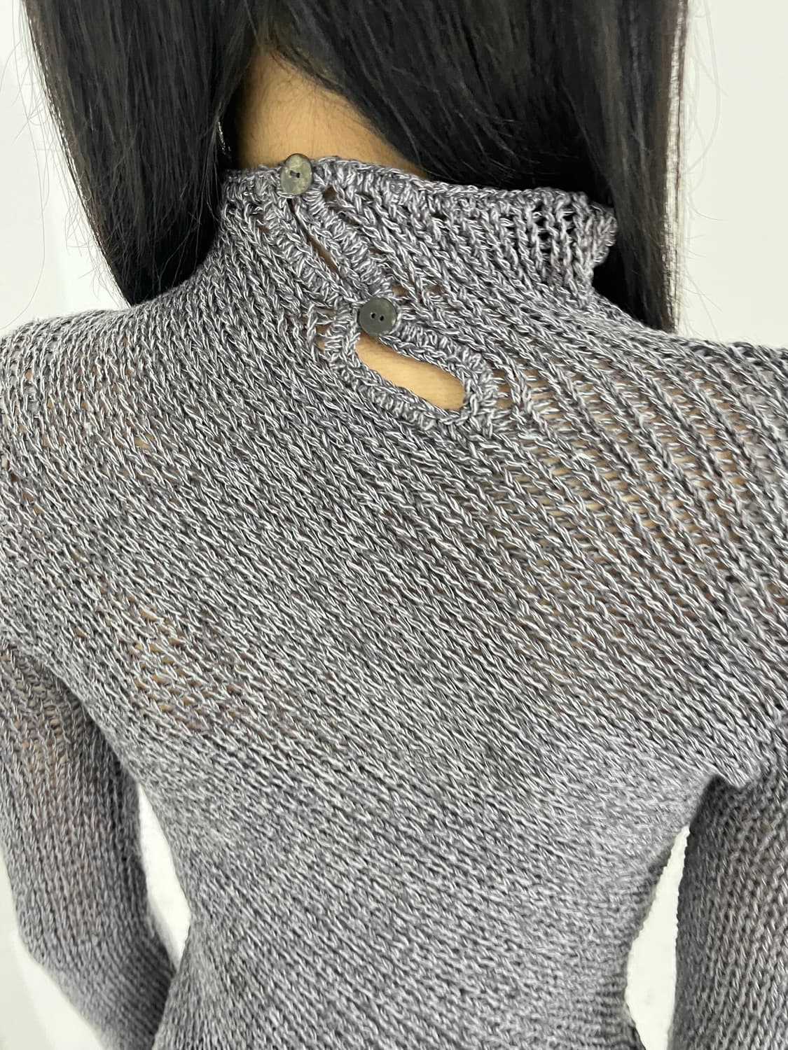 Asymetric net knit top 상품이미지8