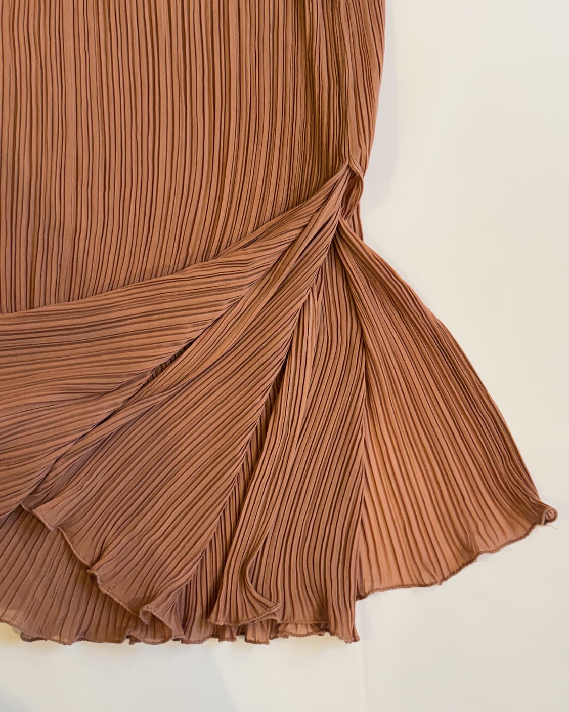 Brown Pleated Flared Maxi Skirt 상품이미지4